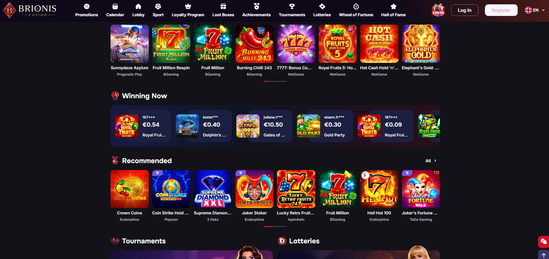 Brionis Casino Games